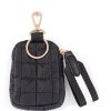 Shiraleah Shiraleah Ezra Quilted Nylon Clip-On Pouch, Black | Women Zip Pouches