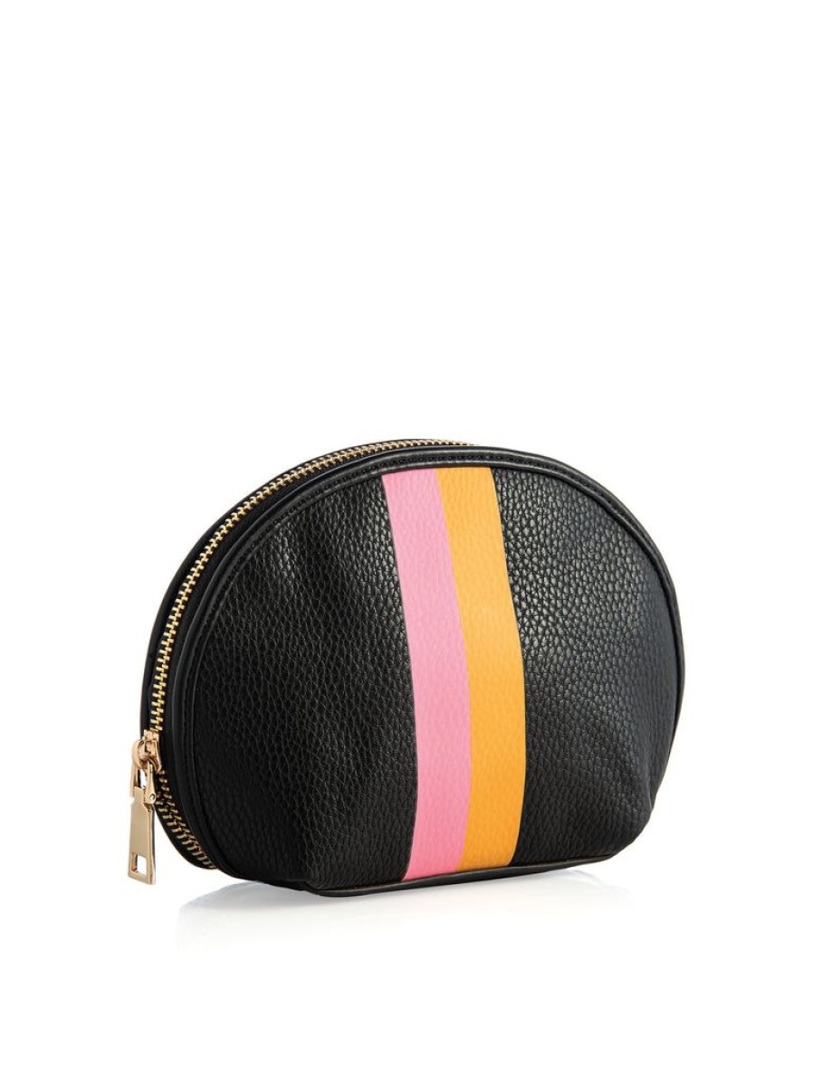 Shiraleah Shiraleah Stanton Racer Stripe Cosmetic Pouch, Black | Women Zip Pouches