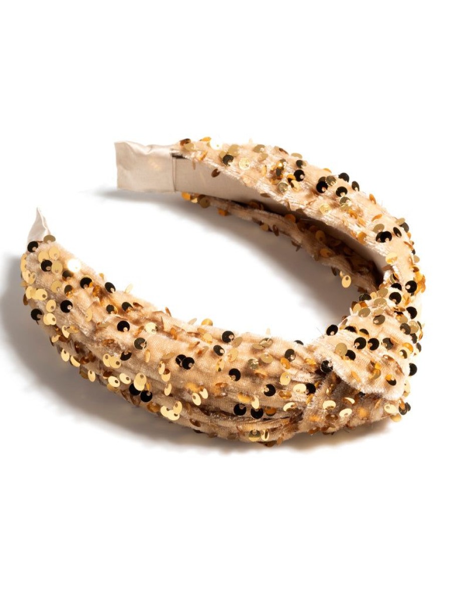 Shiraleah Shiraleah Knotted Sequins Headband, Gold | Women Headbands