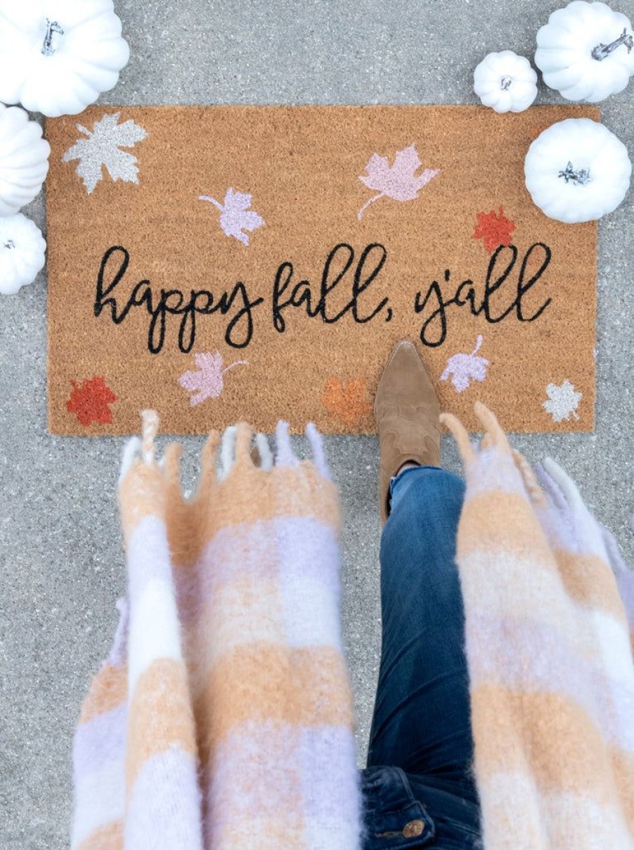 Shiraleah Shiraleah Happy Fall Y'All Doormat, Natural | Home