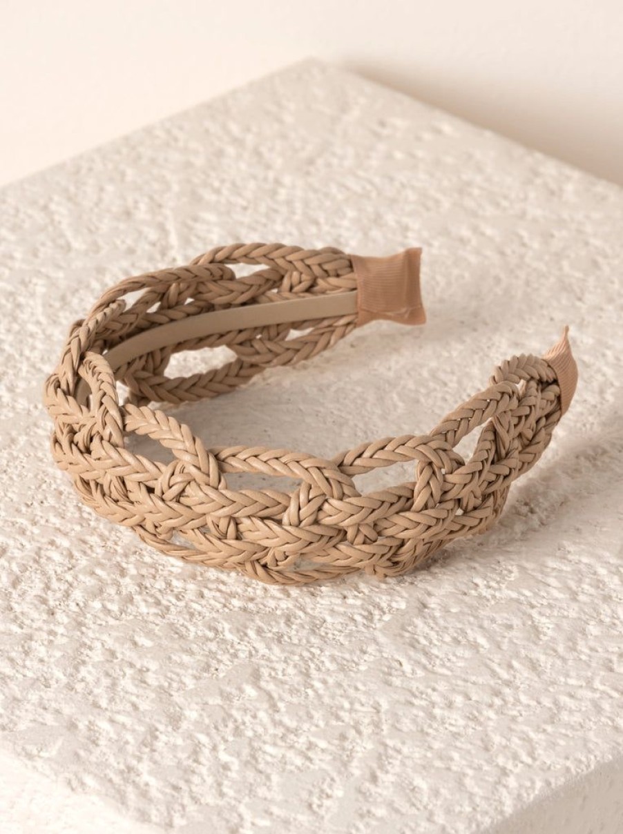 Shiraleah Shiraleah Basket Weave Headband, Taupe | Women Headbands