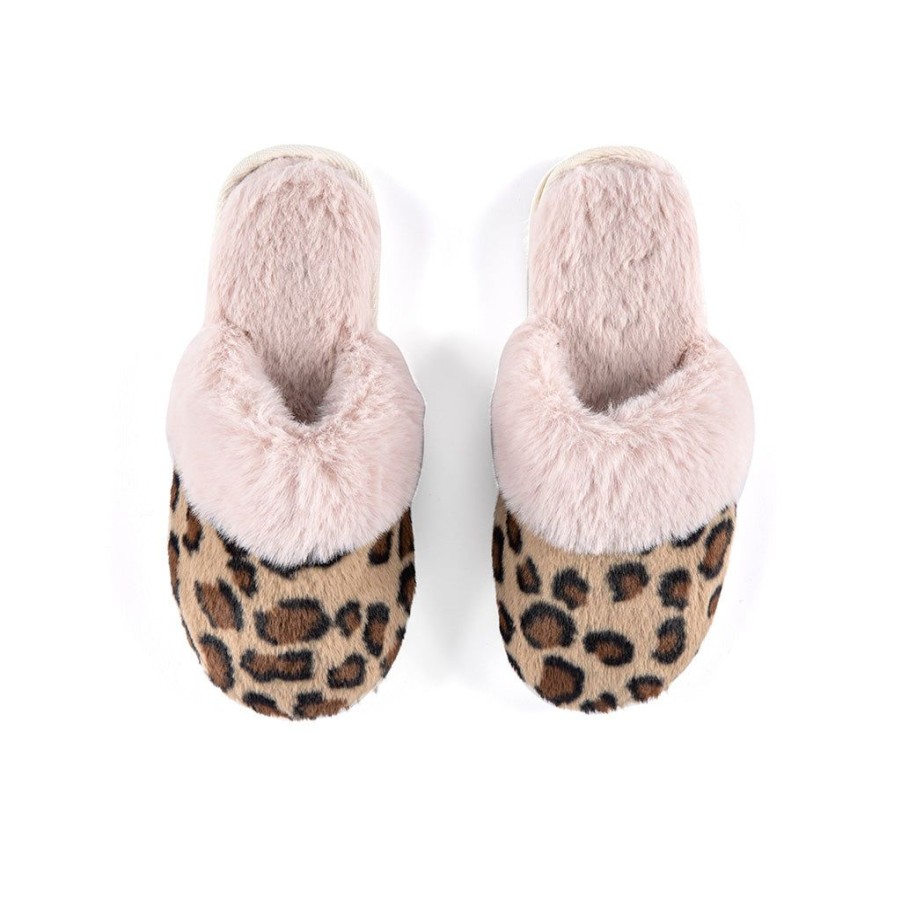 Shiraleah Shiraleah Lavinia Leopard Print Plush Slippers, Multi | Women Slippers