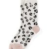 Shiraleah Shiraleah Charlie Leopard Print Plush Socks, Ivory | Women Cozy Socks