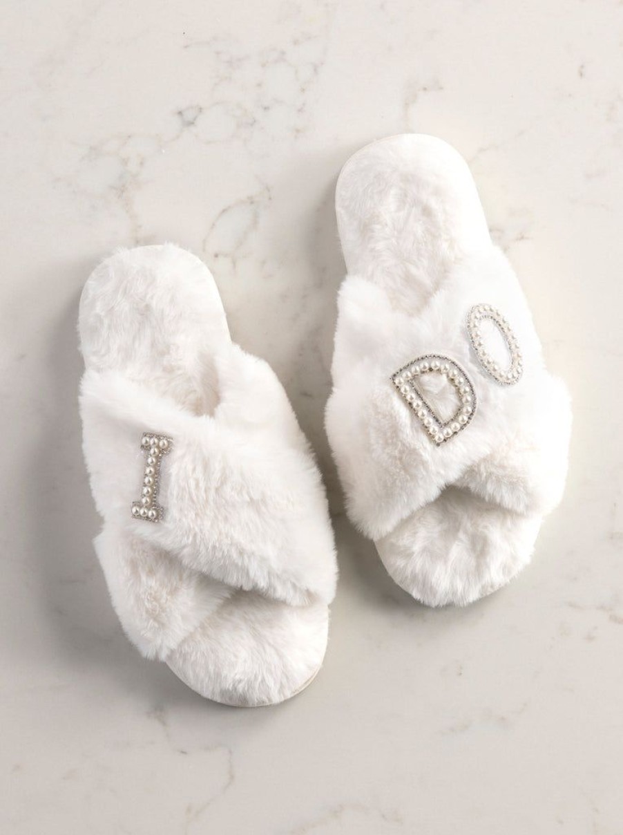 Shiraleah Shiraleah I Do Slippers , Ivory | Women Slippers