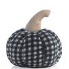 Shiraleah Shiraleah Medium Black Plaid Faux Fur Pumpkin Pillow, Black | Home