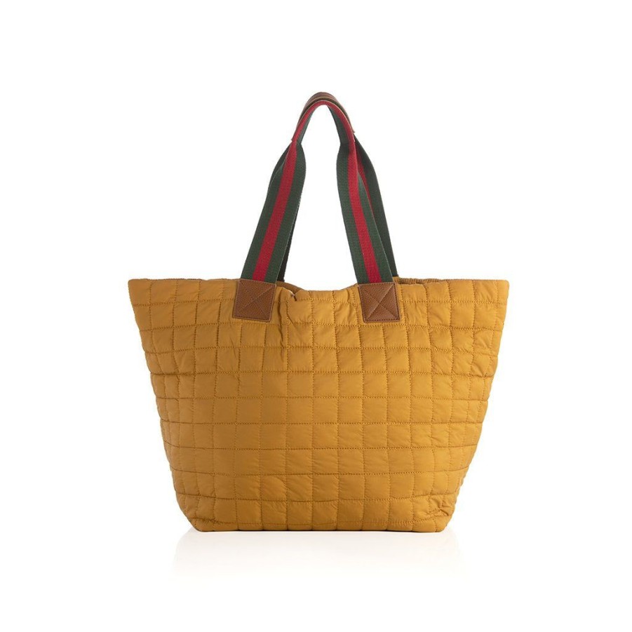 Shiraleah Shiraleah Ezra Quilted Nylon Travel Tote, Honey | Women Totes