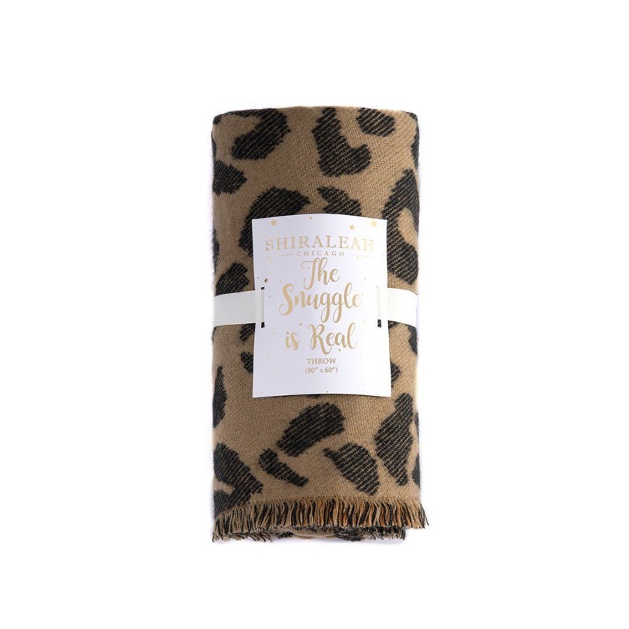 Shiraleah Shiraleah Langley Leopard And Plaid Reversible Throw, Multi | Home