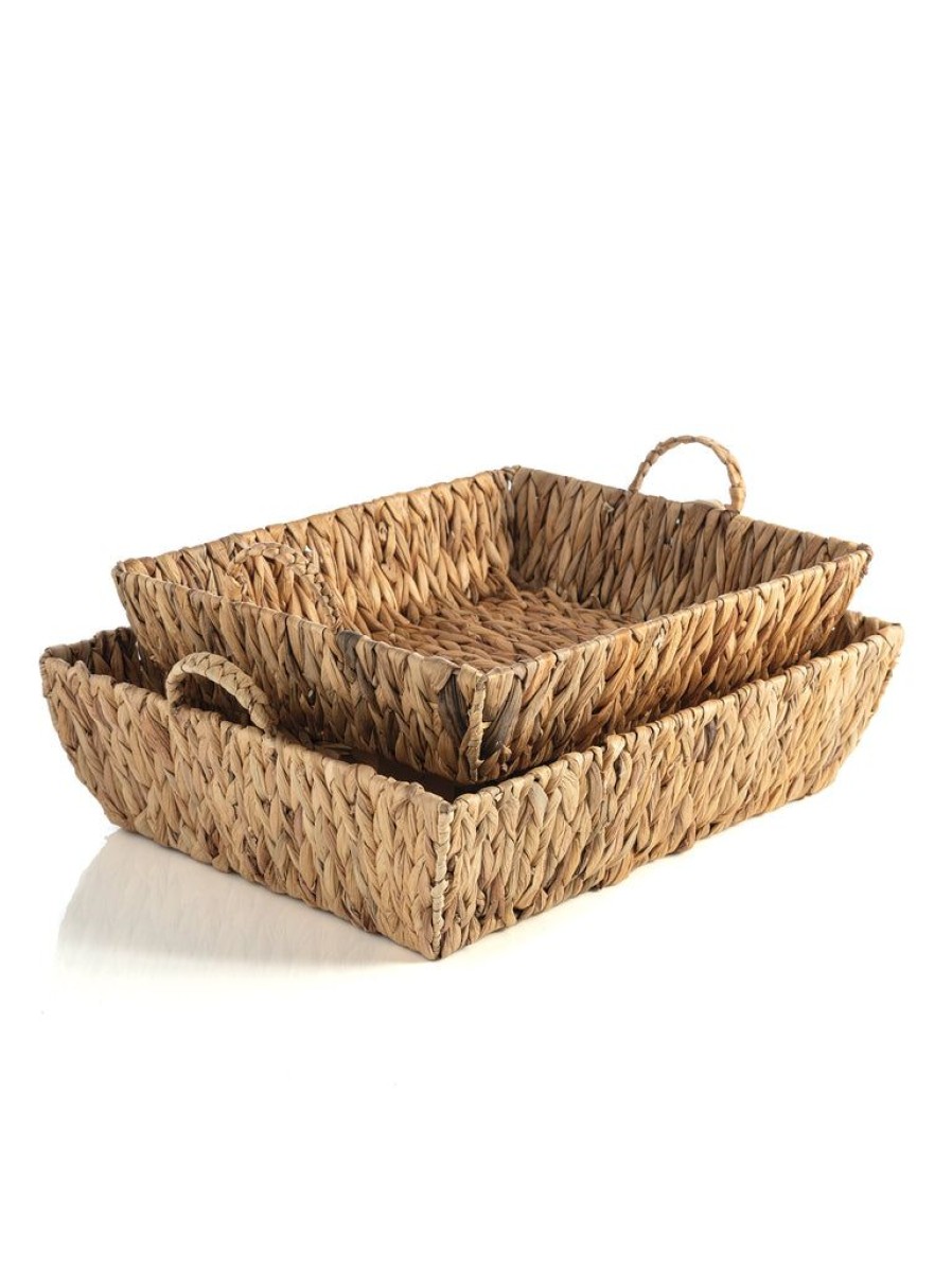 Shiraleah Shiraleah Danny Set Of 2 Trays, Natural | Home