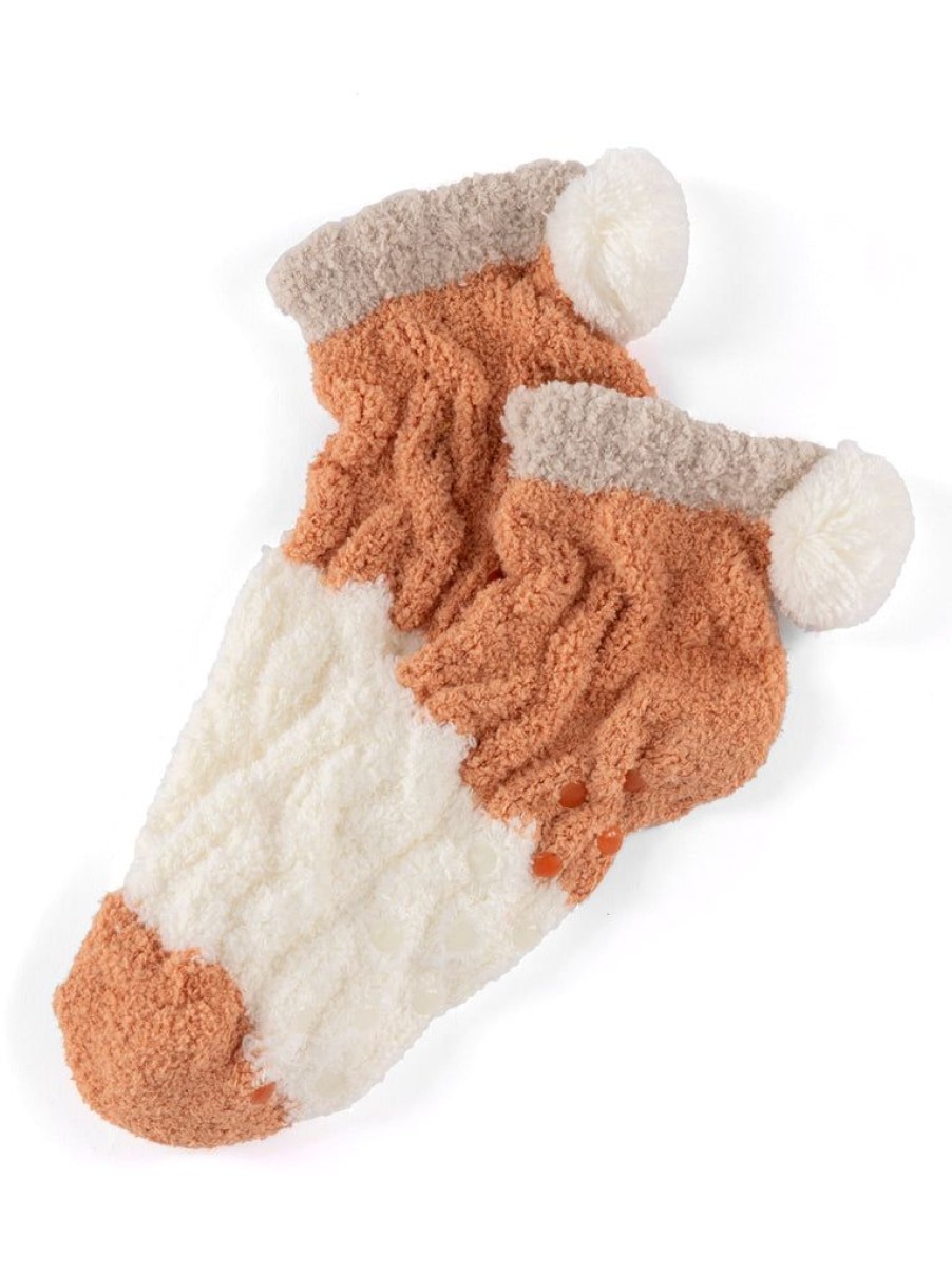 Shiraleah Shiraleah Tess Colorblock Home Socks, Rust | Women Cozy Socks