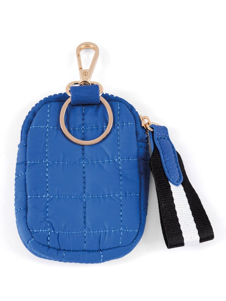 Shiraleah Shiraleah Ezra Quilted Nylon Clip-On Pouch, Ultramarine | Women Zip Pouches