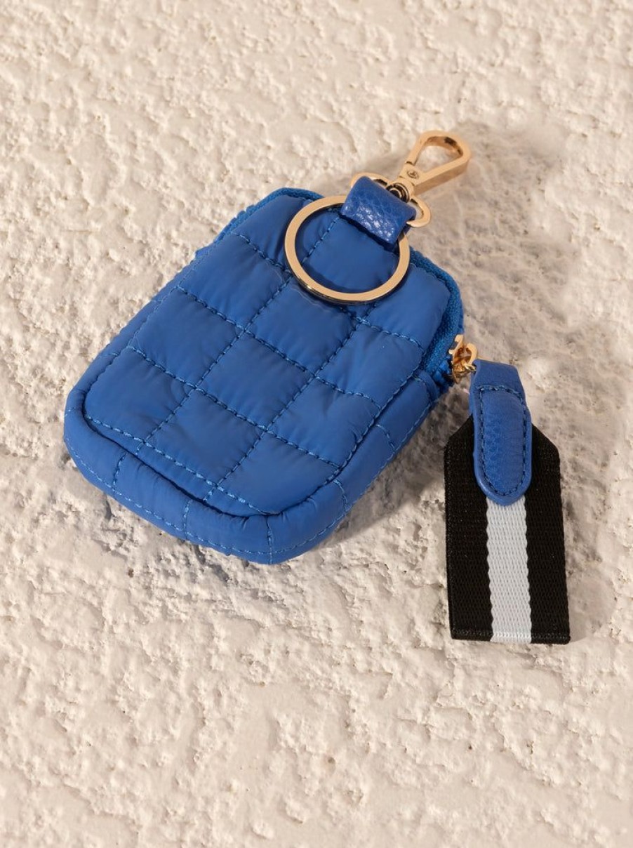 Shiraleah Shiraleah Ezra Quilted Nylon Clip-On Pouch, Ultramarine | Women Zip Pouches