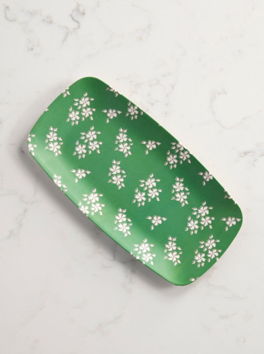 Shiraleah Shiraleah Primavera Small Oblong Serving Platter, Green | Home