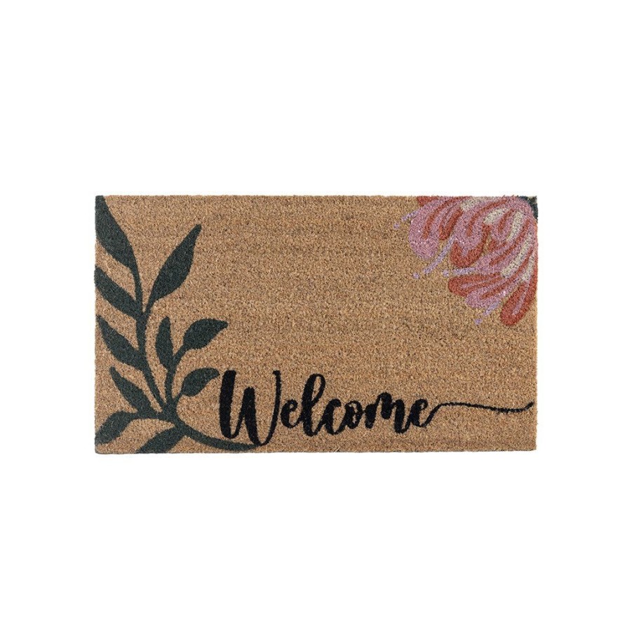 Shiraleah Shiraleah Welcome Floral Doormat, Natural | Home