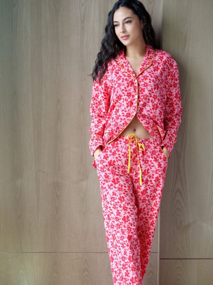 Shiraleah Shiraleah Noelle Floral Print Pj Set, Pink | Women Pj Sets