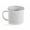 Shiraleah Shiraleah Leopard Print Enamel Mug, Grey | Home