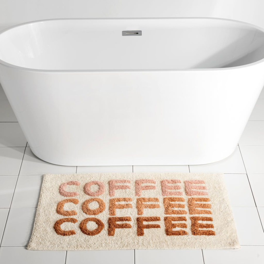 Shiraleah Shiraleah Coffee Coffee Coffee Bath Mat, Ivory | Home