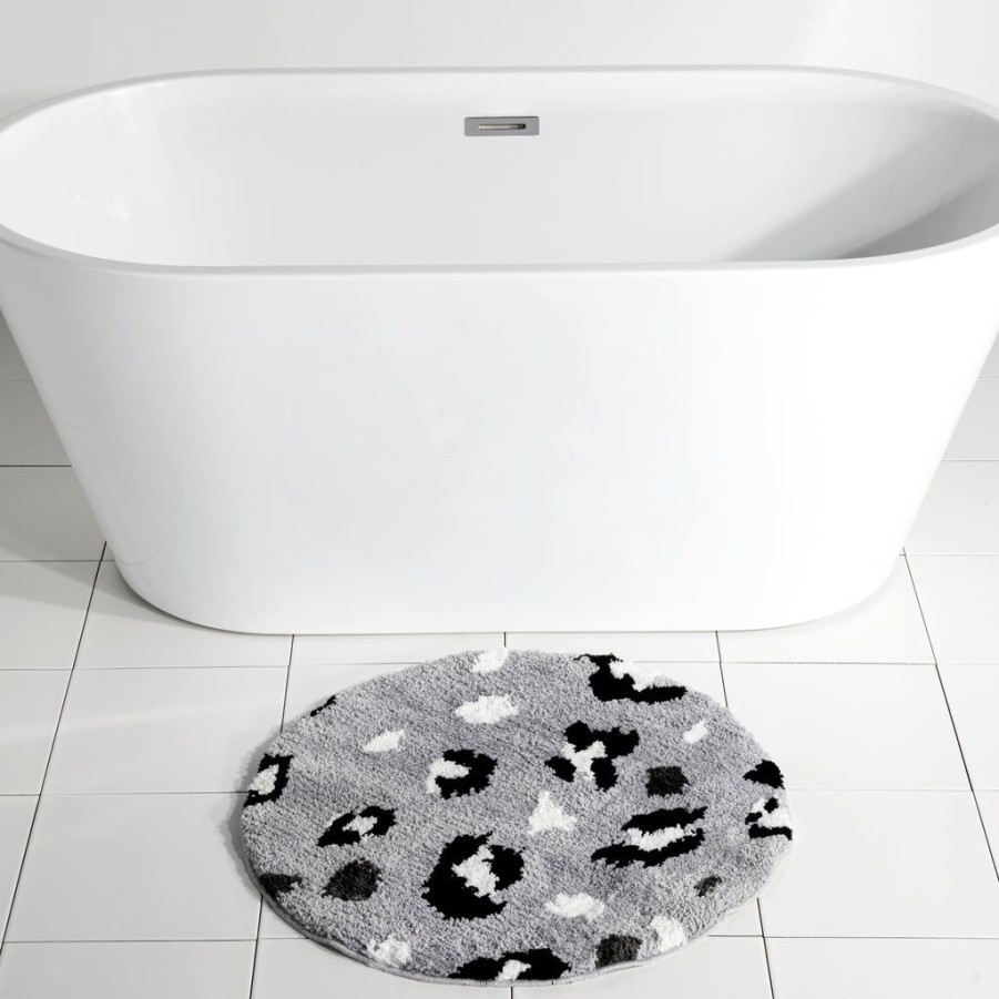 Shiraleah Shiraleah Leopard Bath Mat, Grey | Home