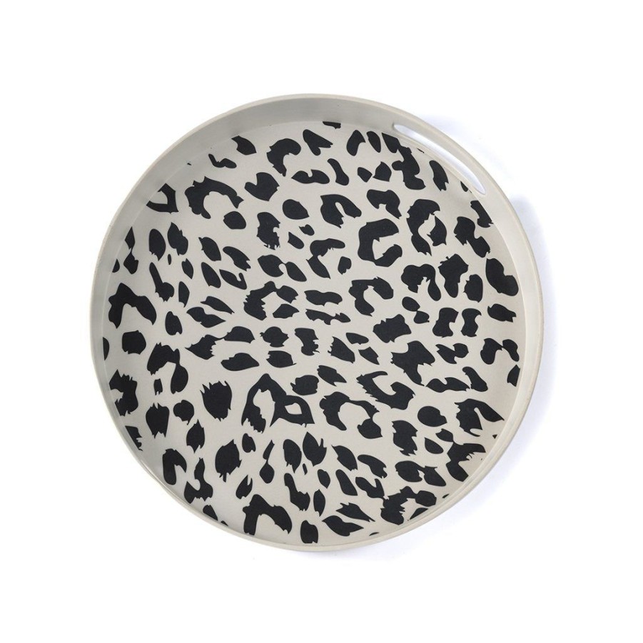 Shiraleah Shiraleah Ainsley Round Melamine Tray, Black | Home