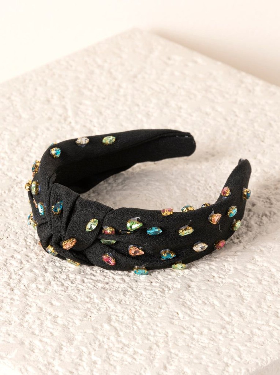 Shiraleah Shiraleah Gemmie Knotted Headband, Black | Women Headbands