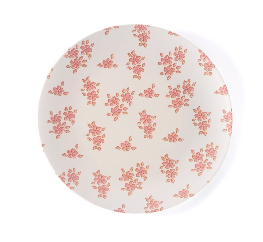 Shiraleah Shiraleah Primavera Set Of 4 Block Print Dinner Plates, Ivory | Home