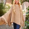 Shiraleah Shiraleah Rowan Knit Poncho Shawl, Camel | Women Cape Scarves