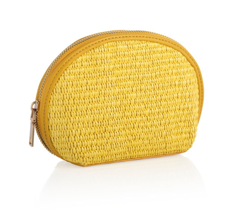 Shiraleah Shiraleah Amalfi Cosmetic Pouch, Yellow | Women Zip Pouches