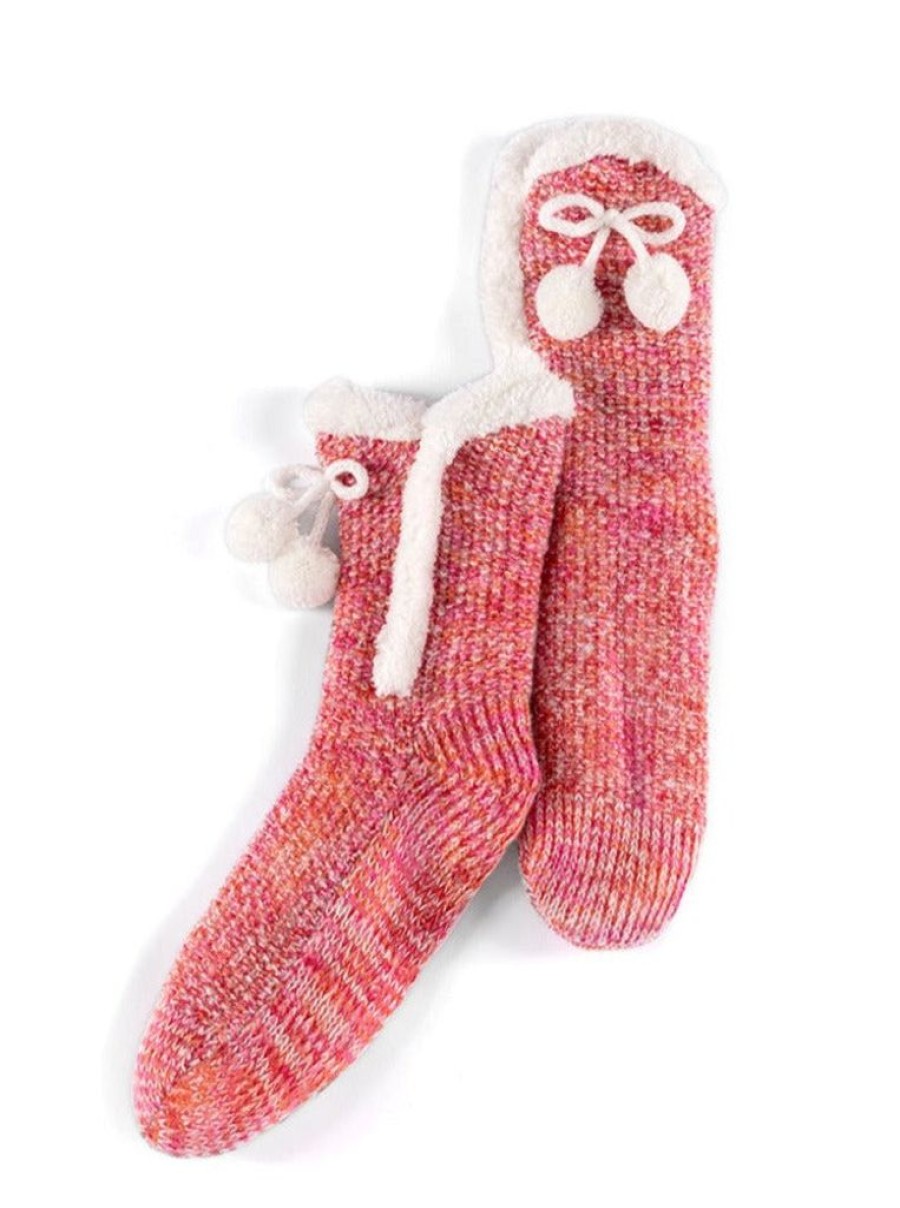 Shiraleah Shiraleah Yosemite Knit Slipper Socks, Pink | Women Cozy Socks