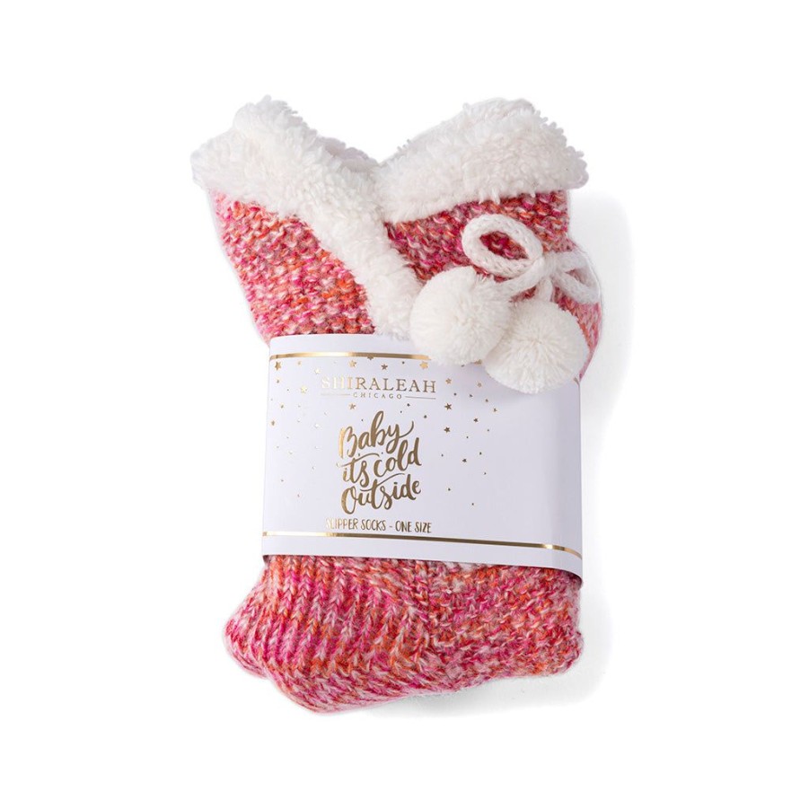 Shiraleah Shiraleah Yosemite Knit Slipper Socks, Pink | Women Cozy Socks