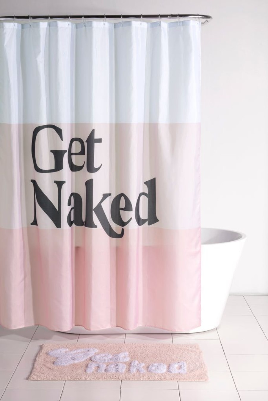 Shiraleah Shiraleah Get Naked Shower Curtain, Blush | Home