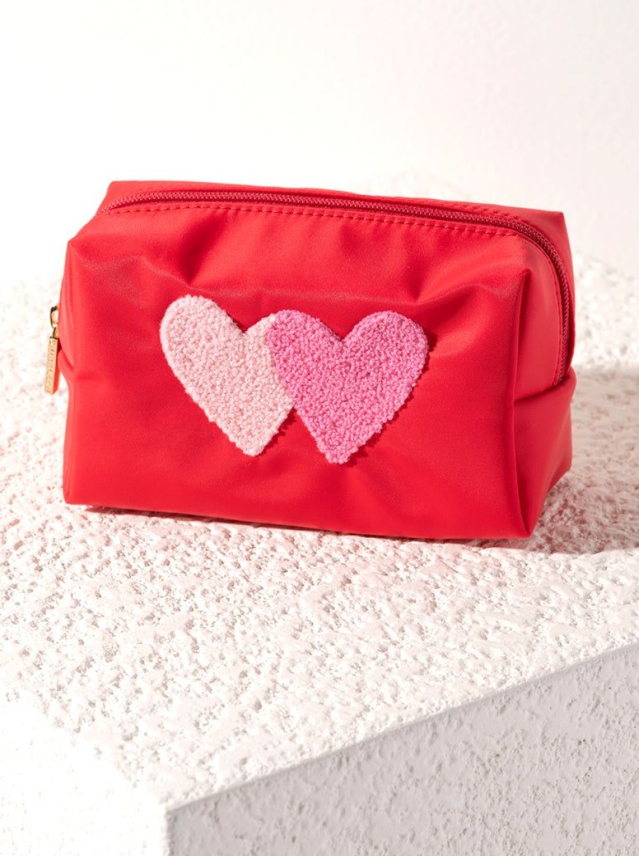 Shiraleah Shiraleah Cara Hearts Cosmetic Pouch, Red | Women Zip Pouches