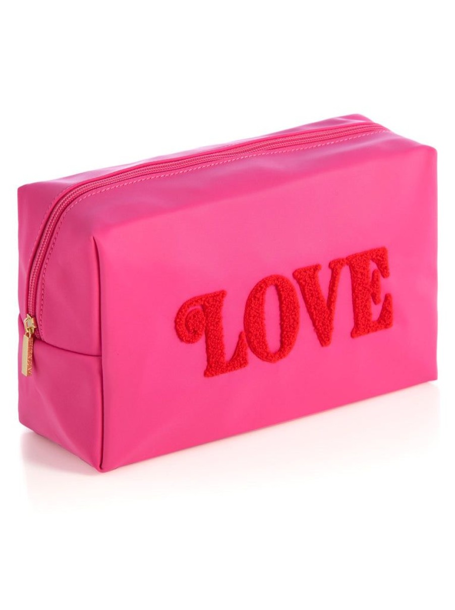 Shiraleah Shiraleah Cara Love Large Cosmetic Pouch, Pink | Women Zip Pouches