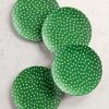 Shiraleah Shiraleah Primavera Set Of 4 Hearts Print Appetizer Plates, Green | Home