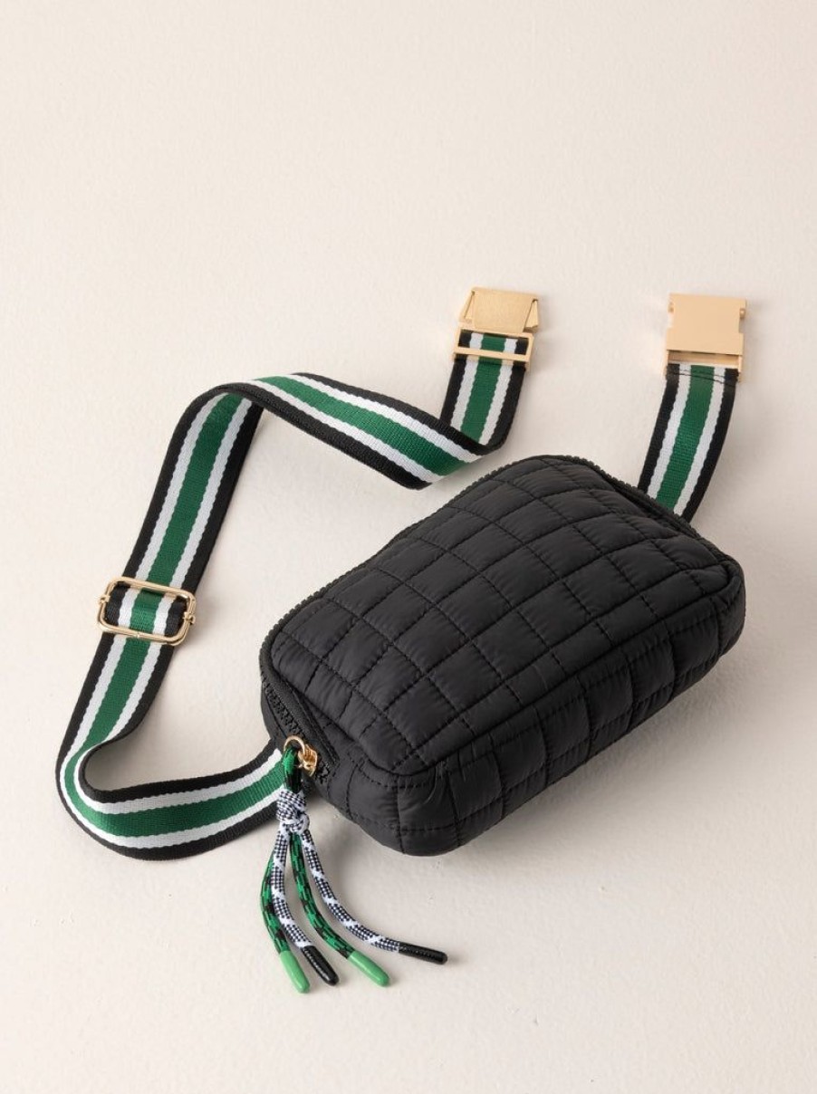 Shiraleah Shiraleah Ezra Quilted Nylon Belt Bag, Black | Women Belt Bags