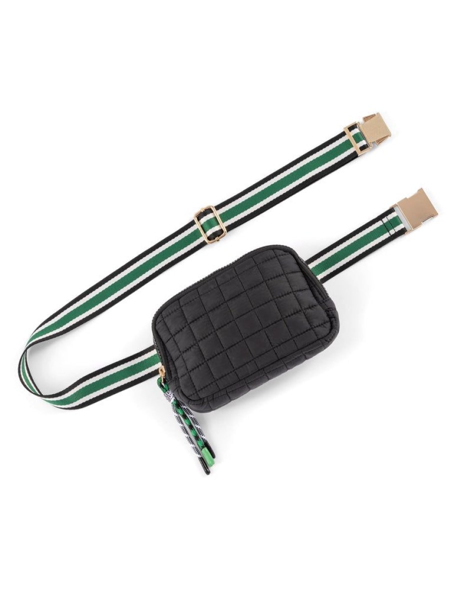 Shiraleah Shiraleah Ezra Quilted Nylon Belt Bag, Black | Women Belt Bags