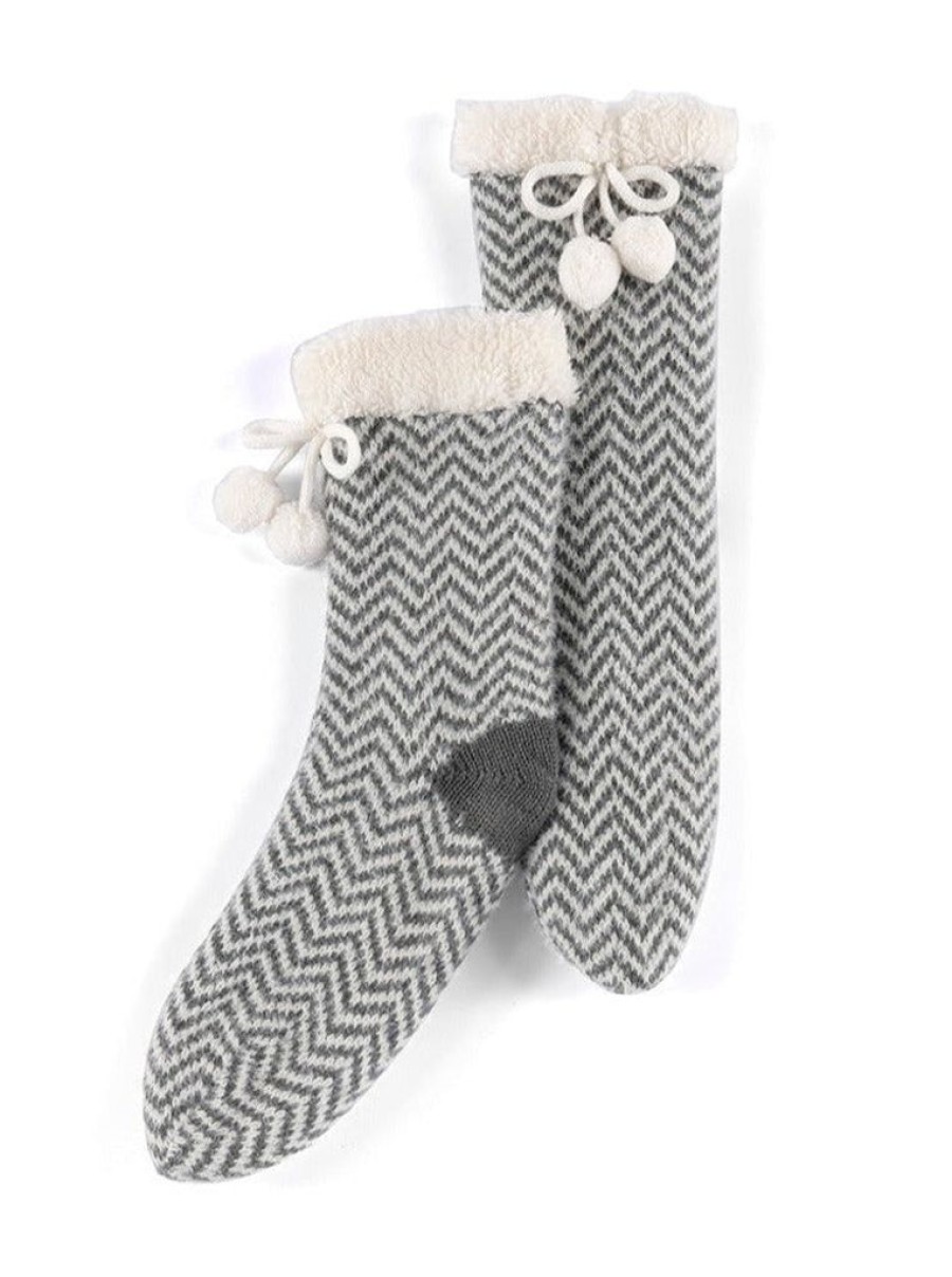 Shiraleah Shiraleah Yancy Knit Slipper Socks, Grey | Women Cozy Socks