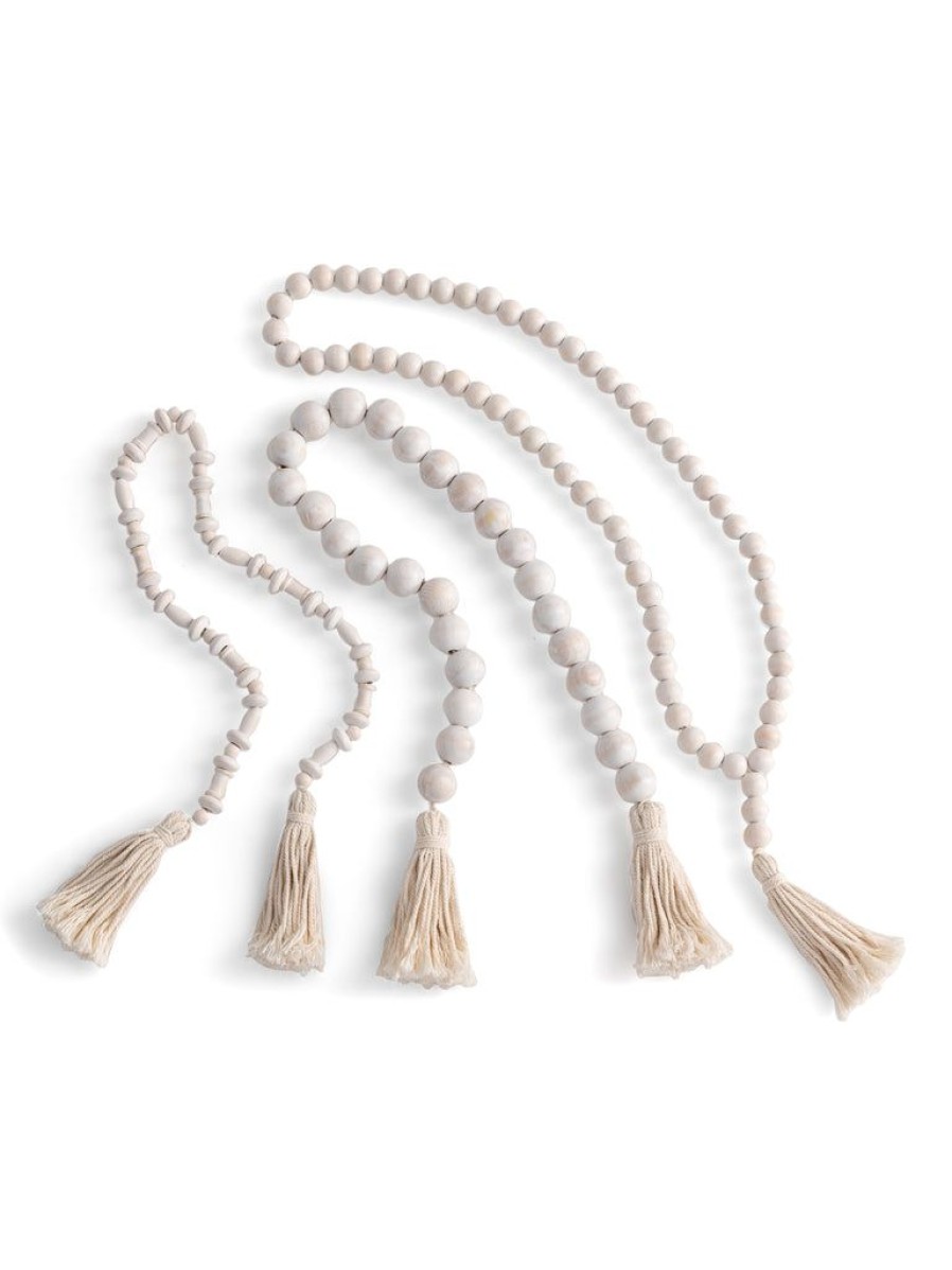 Shiraleah Shiraleah Assorted Set Of 3 Wood Prayer Beads, White | Home