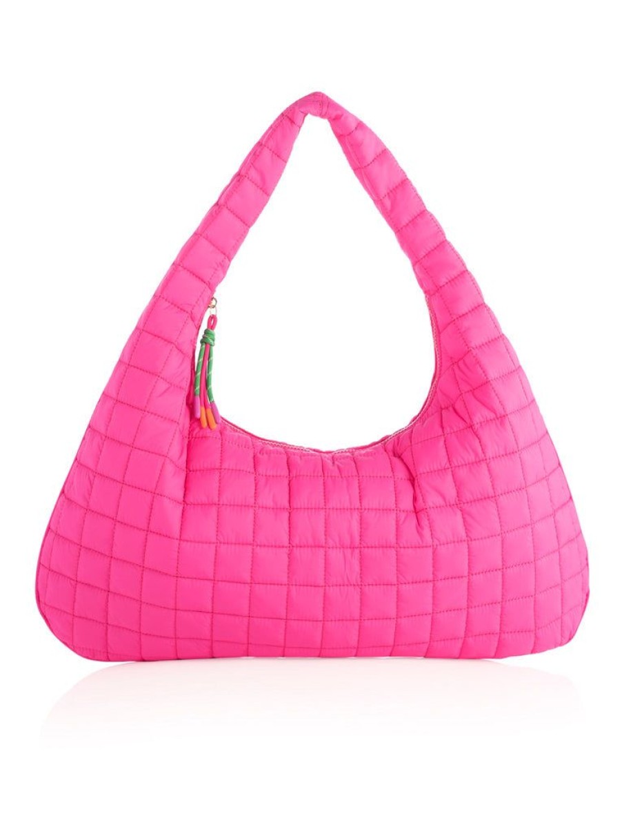 Shiraleah Shiraleah Ezra Quilted Nylon Hobo, Magenta | Women Hobos