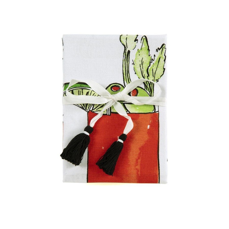 Shiraleah Shiraleah Bloody Mary Cocktail Tea Towel, White | Home