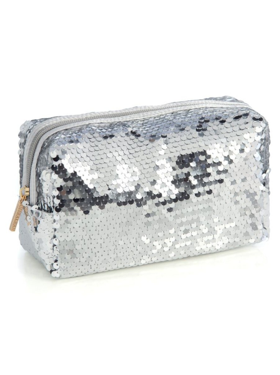 Shiraleah Shiraleah Bling Cosmetic Pouch, Silver | Women Zip Pouches