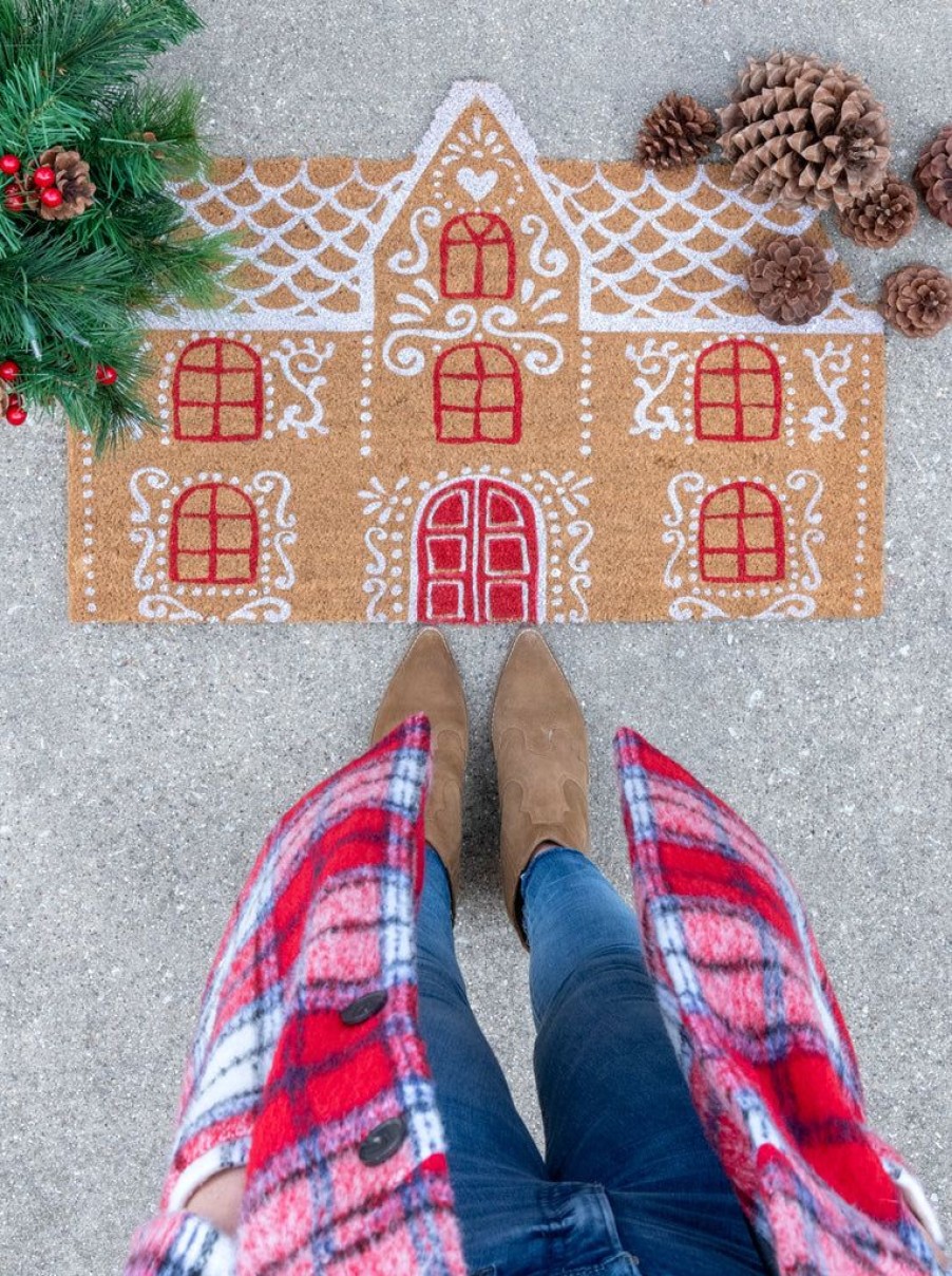 Shiraleah Shiraleah Gingerbread House Doormat, Natural | Home