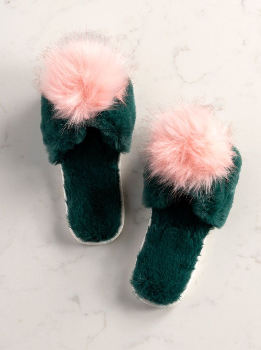 Shiraleah Shiraleah Amor Holiday Slippers, Green | Women Slippers