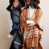 Shiraleah Shiraleah Luca Plaid Cape Shawl, Rust | Women Cape Scarves