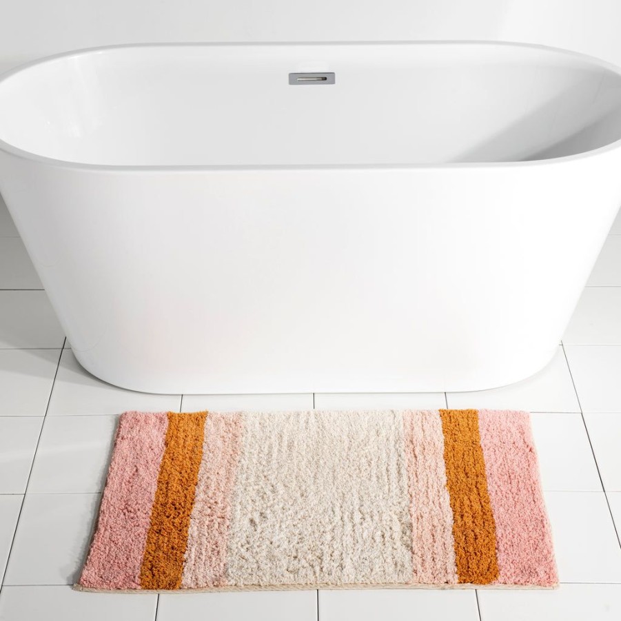 Shiraleah Shiraleah Blush And Rust Stripe Bath Mat, Multi | Home