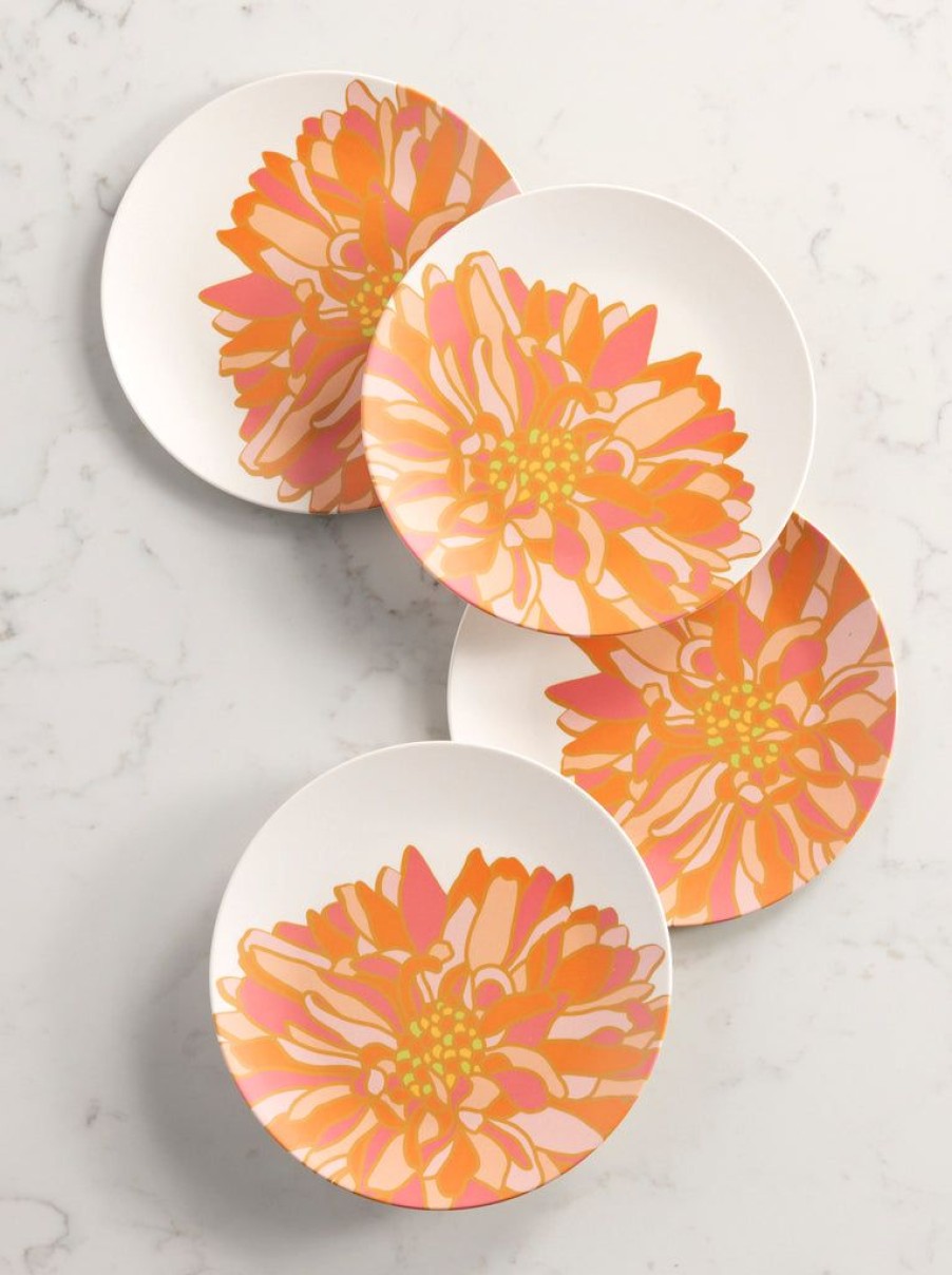 Shiraleah Shiraleah Primavera Set Of 4 Flower Print Appetizer Plates, Multi | Home