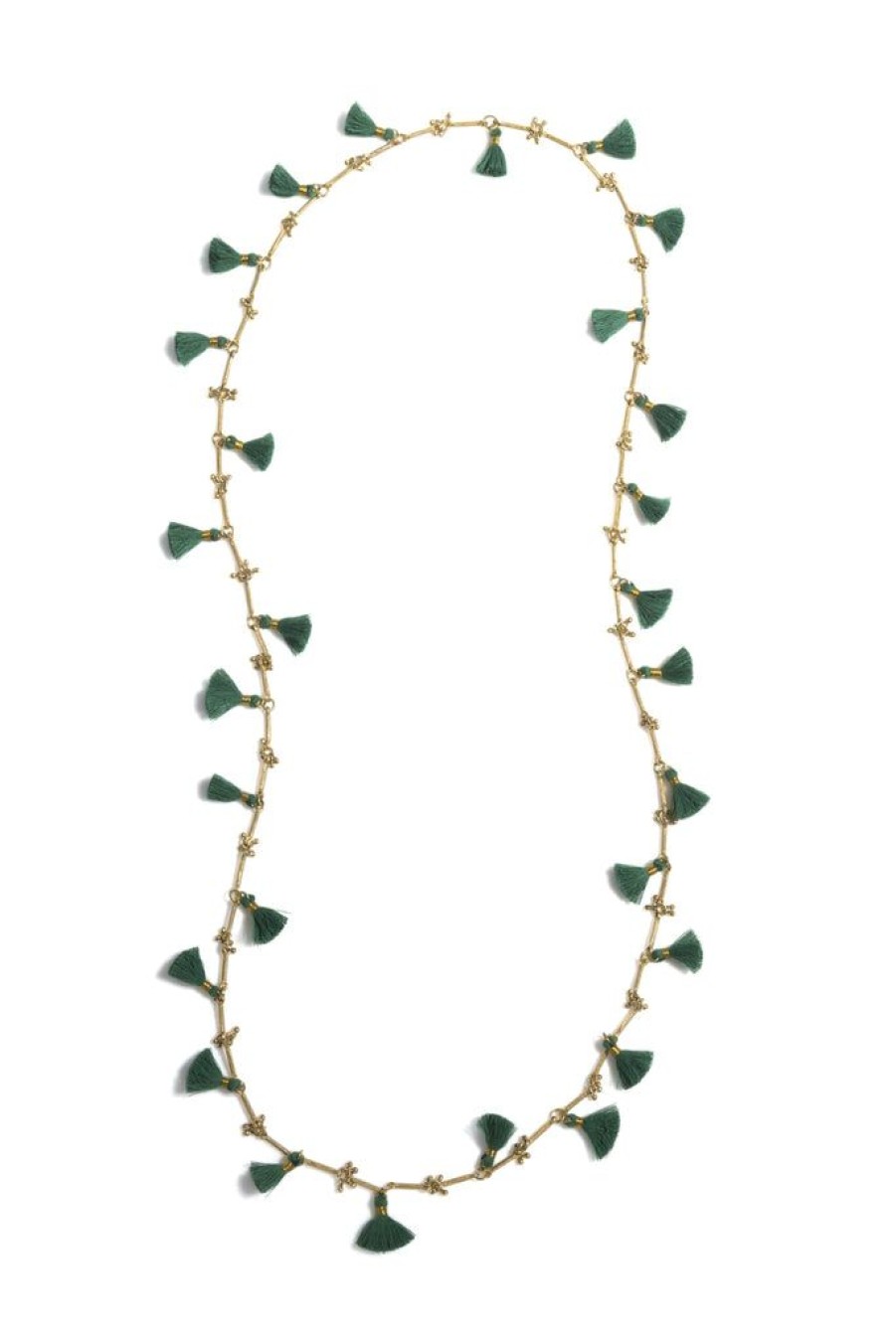 Shiraleah Freya Tassel Necklace, Emerald | Women Necklaces