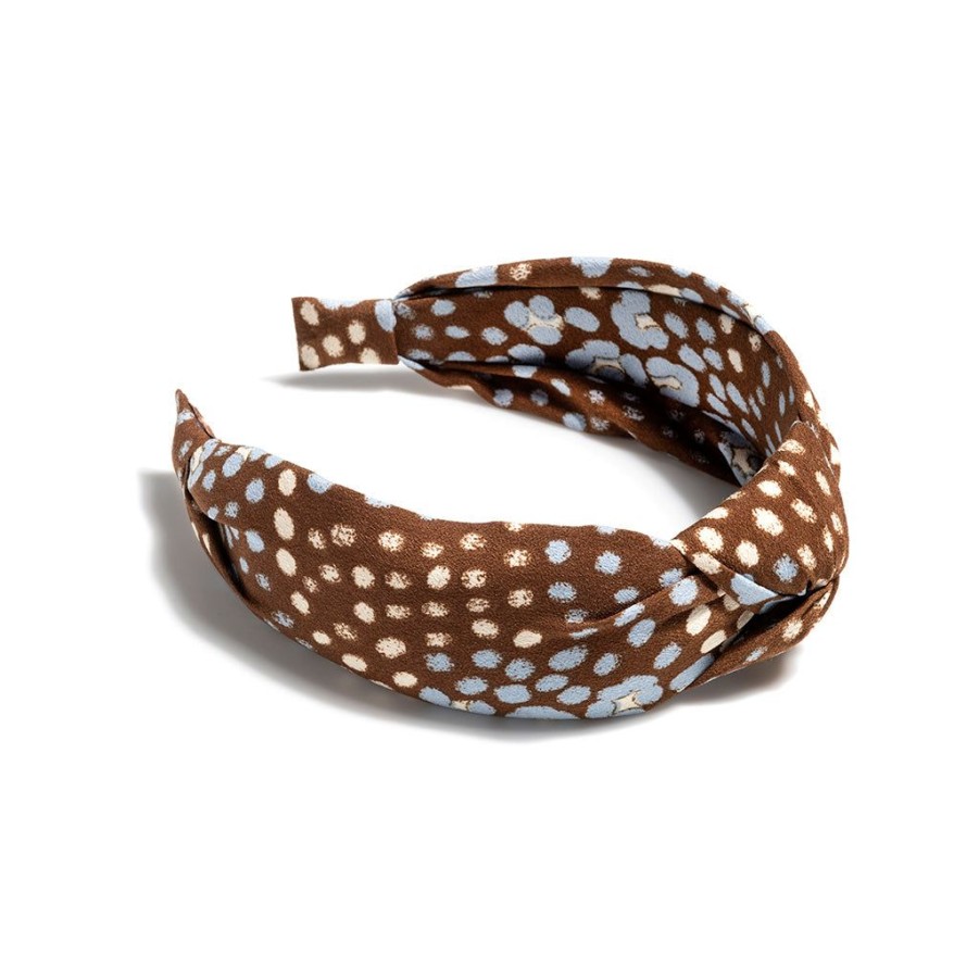 Shiraleah Shiraleah Knotted Flower Print Headband, Brown | Women Headbands