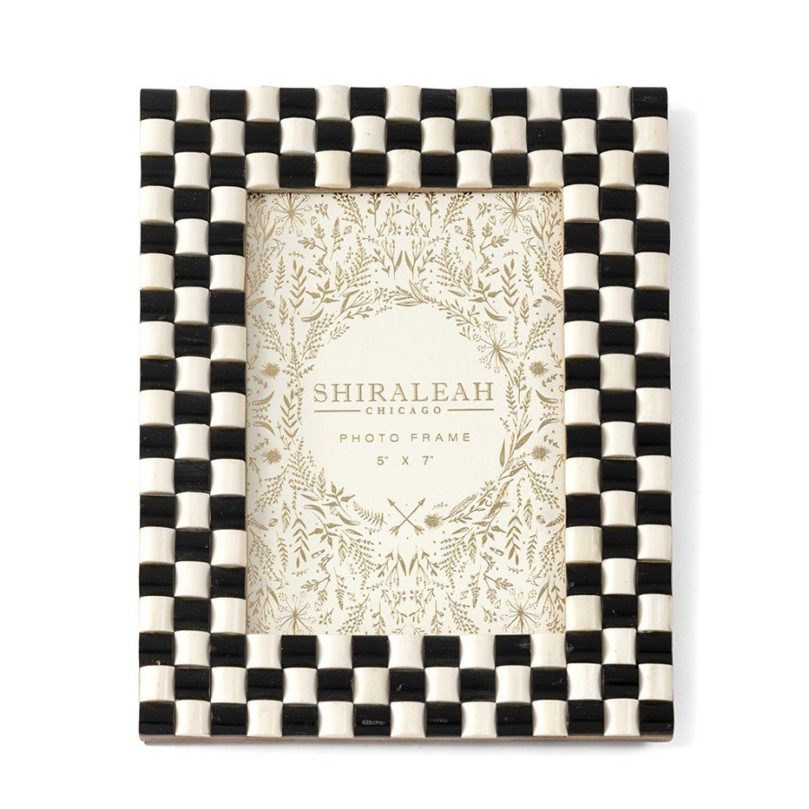 Shiraleah Shiraleah Ariston Woven Check 5 X 7 Picture Frame, Black And White | Home